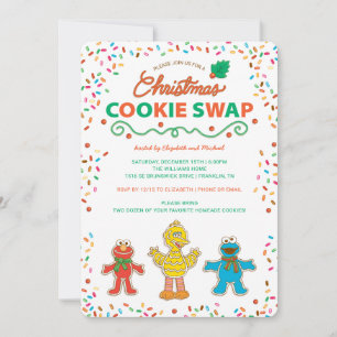 Cartes Pour Fêtes Annuelles Échange de biscuits de Noël de Sesame Street