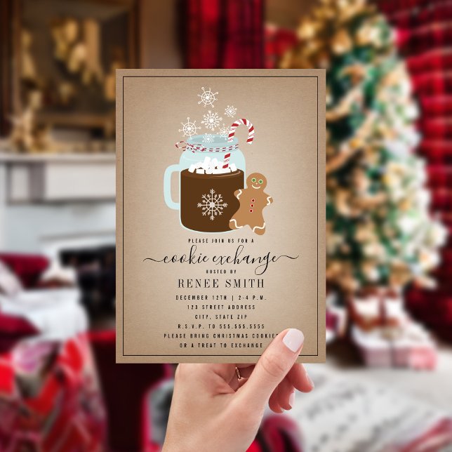 Cartes Pour Fêtes Annuelles Échange de biscuits de Noël en pain d'épice (Créateur téléchargé)