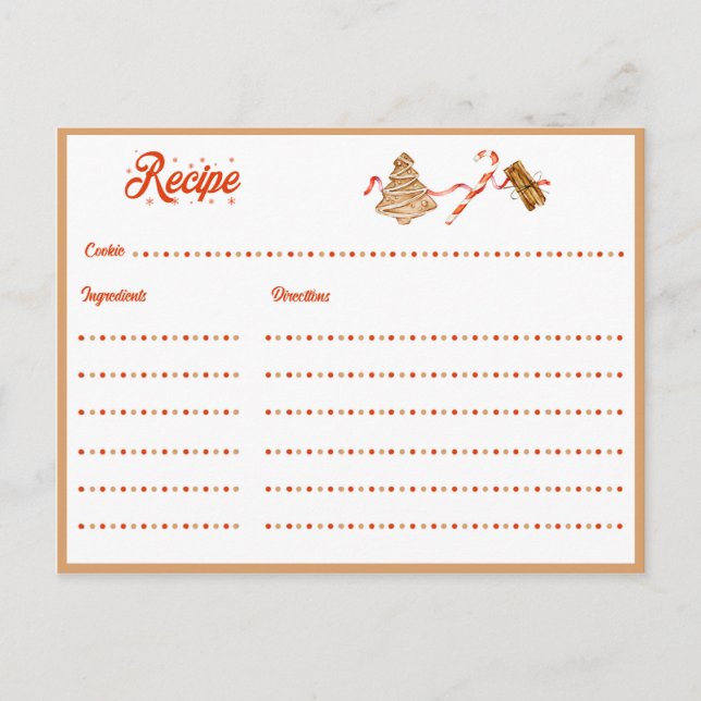 Cartes Pour Fêtes Annuelles Échange de biscuits des Fêtes (Devant)