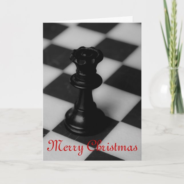Cartes Pour Fêtes Annuelles Échecs de la reine Noël (Devant)
