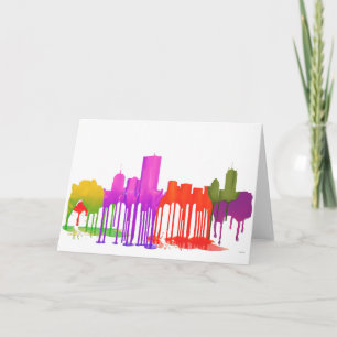 CARTES POUR FÊTES ANNUELLES ÉCHELLE DE BOSTON. LES PUDDLES DE LA SKYLINE