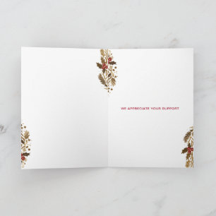Cartes Pour Fêtes Annuelles Échelle de justice en or Couronne de houx Noël