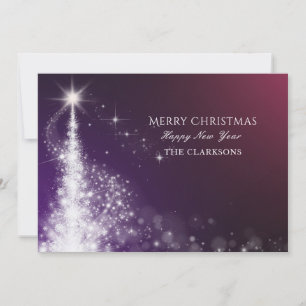 Cartes Pour Fêtes Annuelles Éclairage de Noël violet