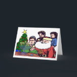 Cartes Pour Fêtes Annuelles Éclairage du Père Noël La Menorah - Noël Chanukah<br><div class="desc">Carte De Voeux Merry Chrismanukah Avec Le Père Noël Sur L'Éclairage Avant La Menorah</div>