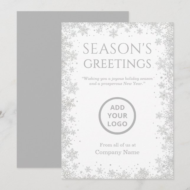 Cartes Pour Fêtes Annuelles Éclat hivernal blanc (Devant / Derrière)