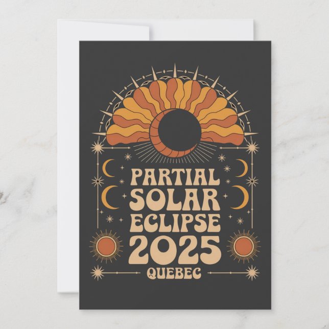 Cartes Pour Fêtes Annuelles Éclipse solaire partielle 2025 Québec Canada (Devant)