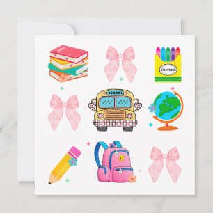 Cartes Pour Fêtes Annuelles École Coquette ,Retour À L'école ,Enseignante