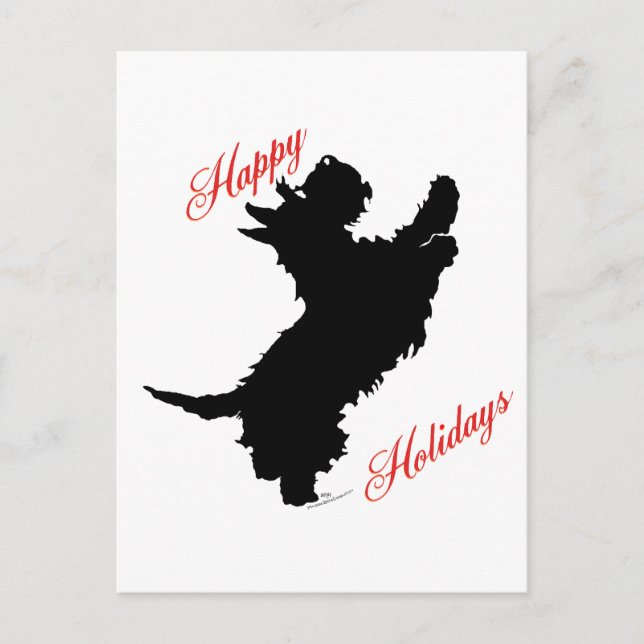Cartes Pour Fêtes Annuelles Écossais Terrier Joyeux vacances (Devant)