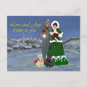 Cartes Pour Fêtes Annuelles Écossais Terriers Carols de Noël