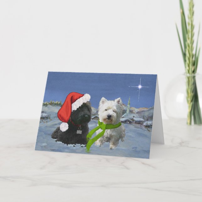 Cartes Pour Fêtes Annuelles Ecosse et Westie Christmas Star (Devant)
