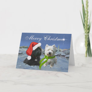 Cartes Pour Fêtes Annuelles Ecosse et Westie Christmas Star