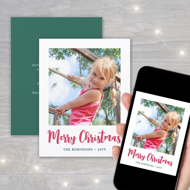 Cartes Pour Fêtes Annuelles Écran moderne lumineux Joyeux Noël Mini photo (Créateur téléchargé)