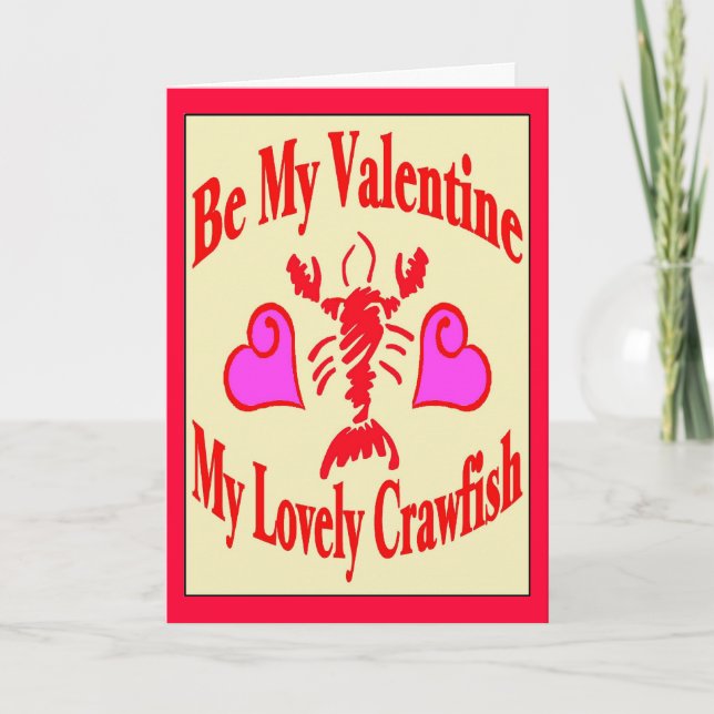Cartes Pour Fêtes Annuelles Écrevisses Valentine de Cajun (Devant)
