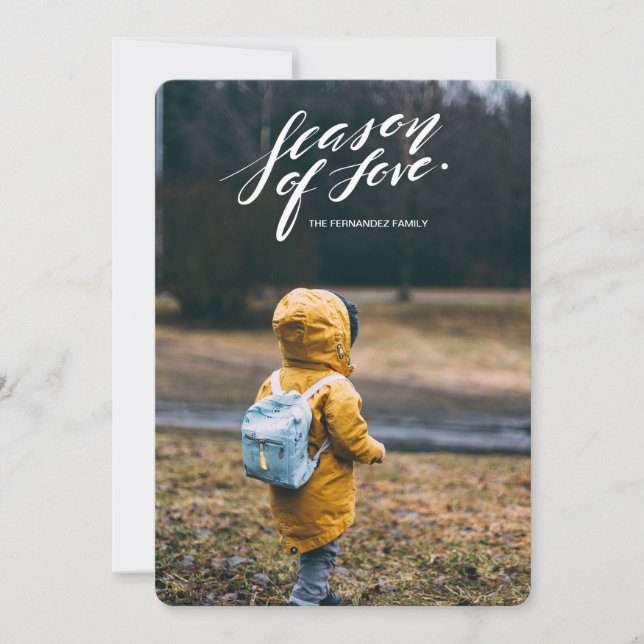 Cartes Pour Fêtes Annuelles écriture à la main saison de l'amour (Devant)