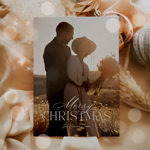 Cartes Pour Fêtes Annuelles Écriture calligraphique simple photo moderne minim