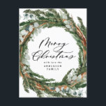 Cartes Pour Fêtes Annuelles Écriture de feuille minimale moderne Noël<br><div class="desc">Écriture de couronne de feuillage minimaliste moderne Joyeux Noël carte de Noël. L'eucalyptus peint à la main,  la branche de pins,  le feuillage minimal et la couronne de rotin rustique moderne donnent à cette carte de vacances une atmosphère luxueuse. Dans les verts,  les bruns et les gris.</div>