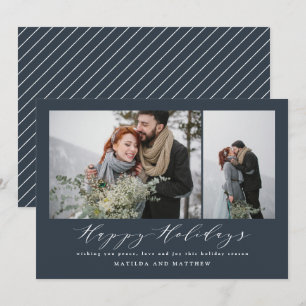 Cartes Pour Fêtes Annuelles Écriture de noël bleu marine