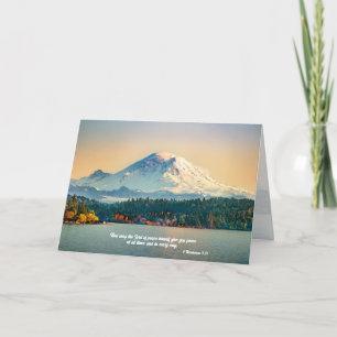 Cartes Pour Fêtes Annuelles Écriture de paix inspirée Mount Rainier