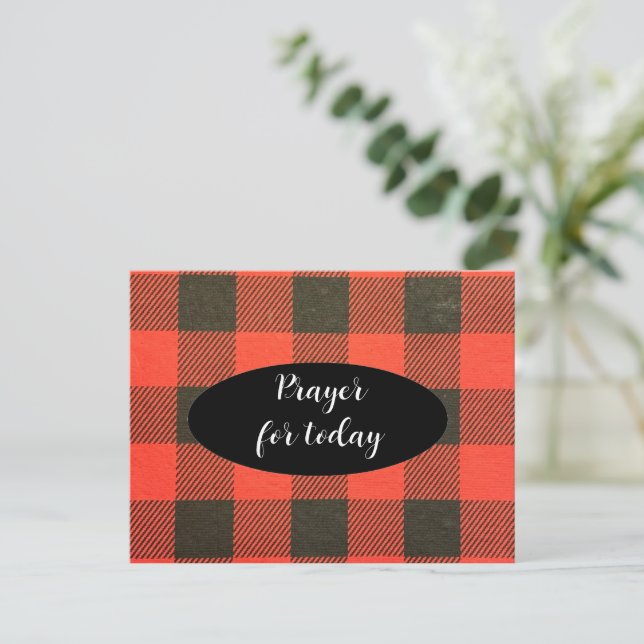 Cartes Pour Fêtes Annuelles Écriture de prière pour aujourd'hui Buffalo Plaid  (Debout devant)