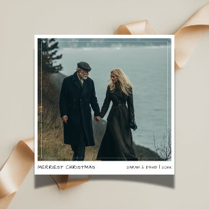 Cartes Pour Fêtes Annuelles Écriture décontractée Merriest Christmas Couple Ph
