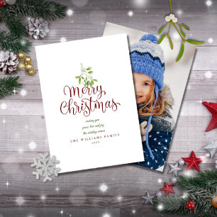 Cartes Pour Fêtes Annuelles Écriture élégante Joyeux Noël Gui Photo