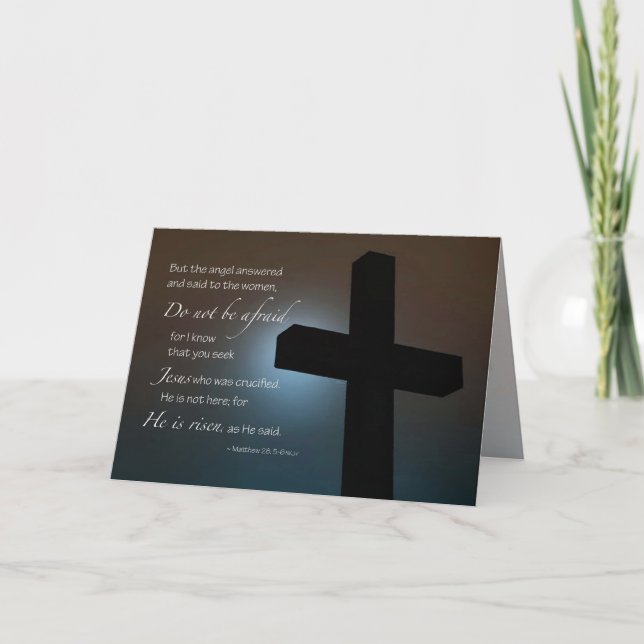 Cartes Pour Fêtes Annuelles Écriture - Il est ressuscité Croix (Devant)