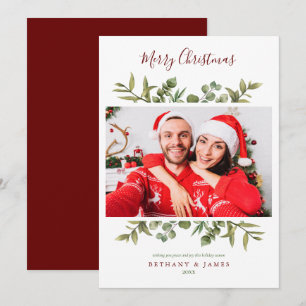 Cartes Pour Fêtes Annuelles Écriture Joyeux Noël avec verdure pour photo de co