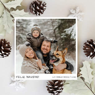 Cartes Pour Fêtes Annuelles Écriture manuscrite Feliz Navidad Photo de Noël es