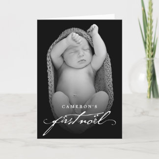 Cartes Pour Fêtes Annuelles Écriture manuscrite vintage Script photo du premie