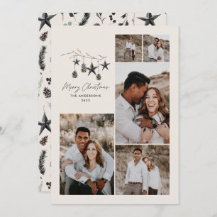 Cartes Pour Fêtes Annuelles Écriture moderne élégant Noël multi photo