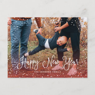 Cartes Pour Fêtes Annuelles Écriture Moderne sur Neige 2 Photo
