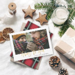 Cartes Pour Fêtes Annuelles Écriture or gloire à dieu rouge tartan photo<br><div class="desc">Gold script gloire à dieu stylisé carte de vacances avec rouge tartan backer design. Espace pour une seule photo.</div>