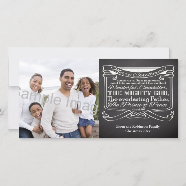 Cartes Pour Fêtes Annuelles Écriture sur tableau noir pour Noël (Devant)