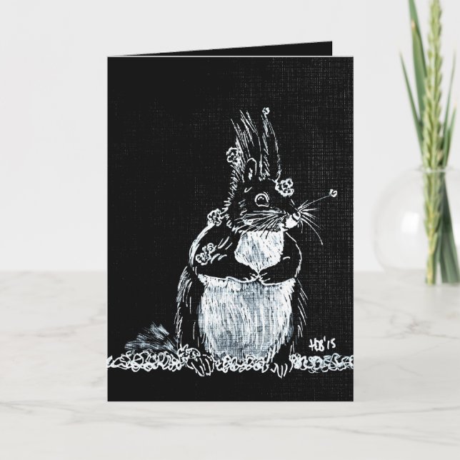 Cartes Pour Fêtes Annuelles Écureuil à neige (Devant)