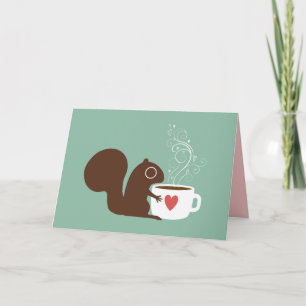 Cartes Pour Fêtes Annuelles Écureuil avec du café Valentine