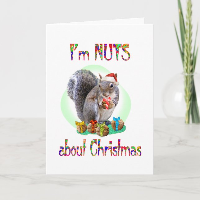Cartes Pour Fêtes Annuelles Écureuil de Noël (Devant)