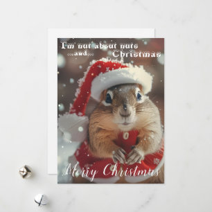 Cartes Pour Fêtes Annuelles Écureuil drôle d'écrou pour photo de Noël