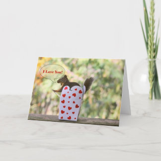 Cartes Pour Fêtes Annuelles Écureuil "je t'aime" Valentine