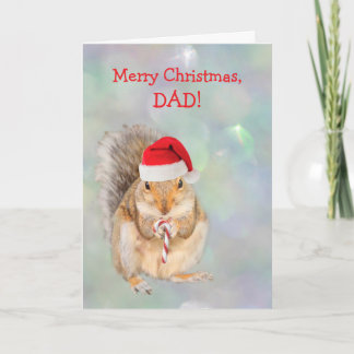 Cartes Pour Fêtes Annuelles Écureuil "Pour Papa" Joyeux Noël
