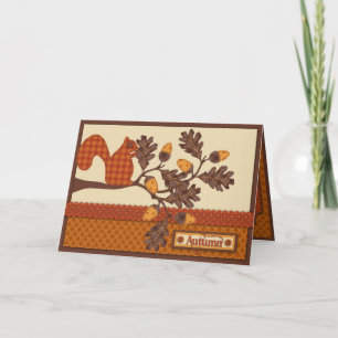 Cartes Pour Fêtes Annuelles Écureuil sur la branche Apparence Appliquée Thanks