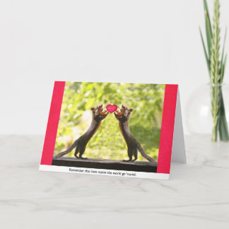Cartes Pour Fêtes Annuelles Écureuils dans l'amour