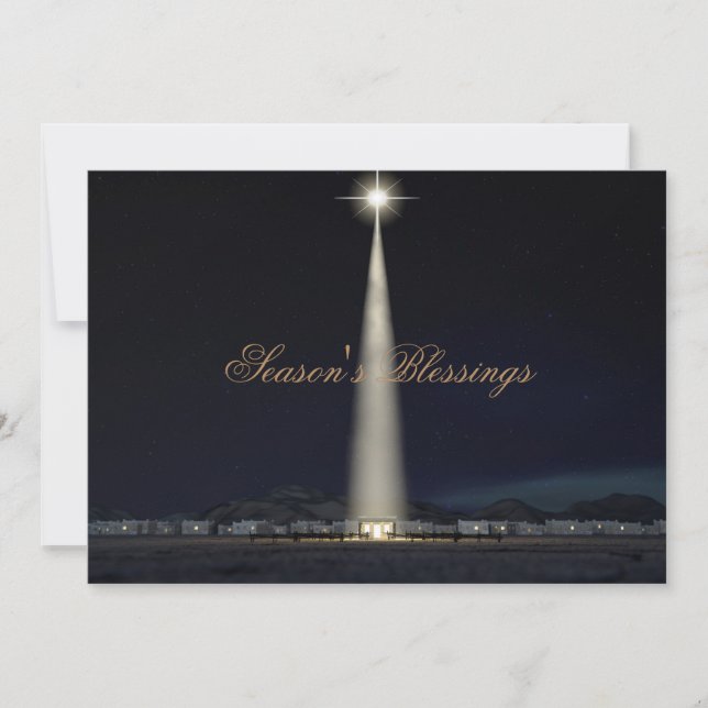 Cartes Pour Fêtes Annuelles Écurie abstraite et étoile de nativité de Noël (Devant)