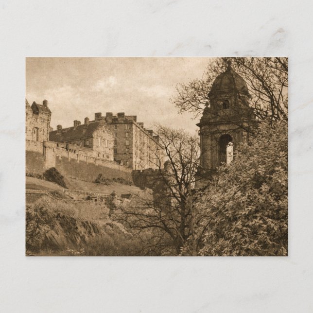 Cartes Pour Fêtes Annuelles Edinburgh Castle Sepia Photograph (Devant)
