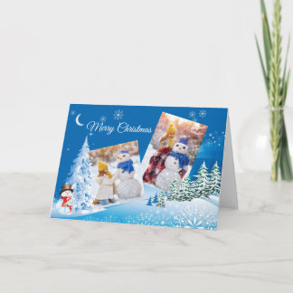 Cartes Pour Fêtes Annuelles Editable Christmas card with personal photos