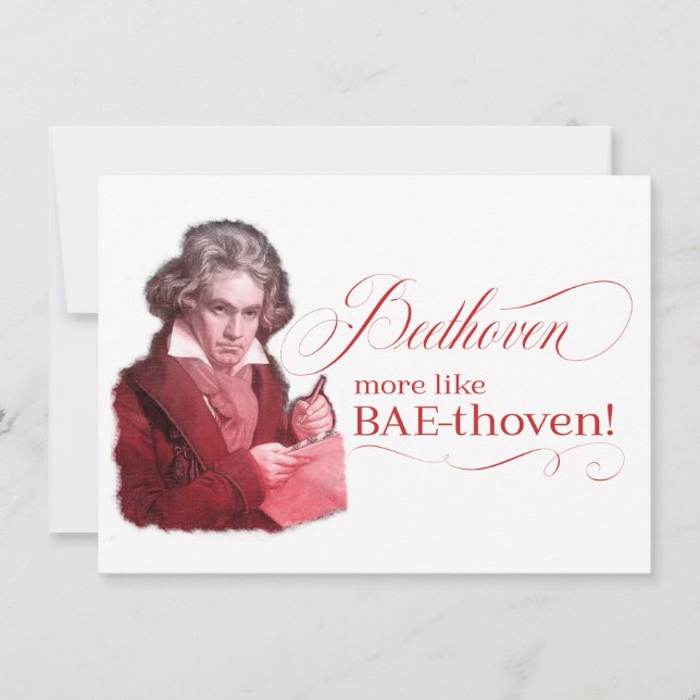 Cartes Pour Fêtes Annuelles EDITABLE musique classique avec Beethoven Valentin (Devant)