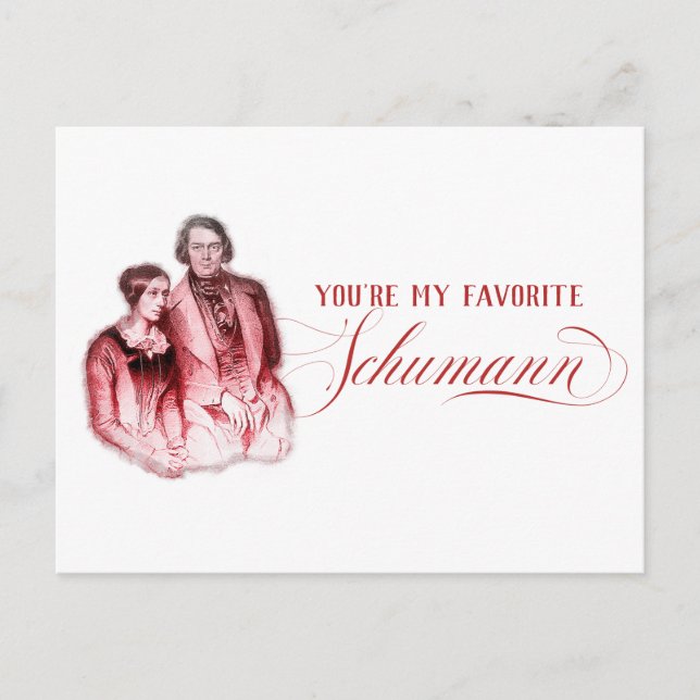 Cartes Pour Fêtes Annuelles EDITABLE musique classique avec Schumann Valentine (Devant)