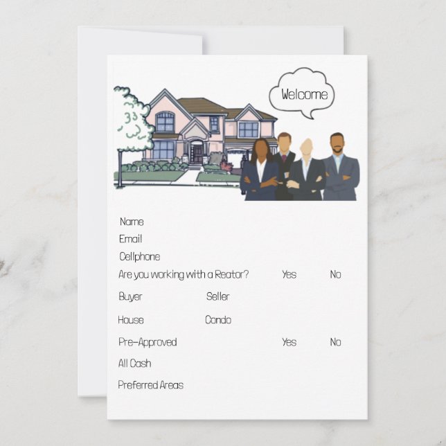 Cartes Pour Fêtes Annuelles Editable Open House formulaire agent immobilier ac (Devant)