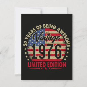 Cartes Pour Fêtes Annuelles Édition limitée Anniversaire 50 ans 1976 Vintage