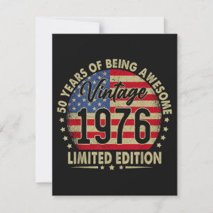 Cartes Pour Fêtes Annuelles Édition limitée Vintage 1976 50 ans