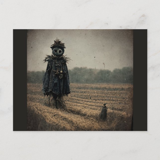 Cartes Pour Fêtes Annuelles Eerie Scarecrow (Devant)
